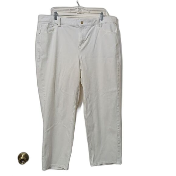 Talbots Denim - Talbots White Stovepipe Jeans Size 18W Women's Spring Ankle Straight Leg